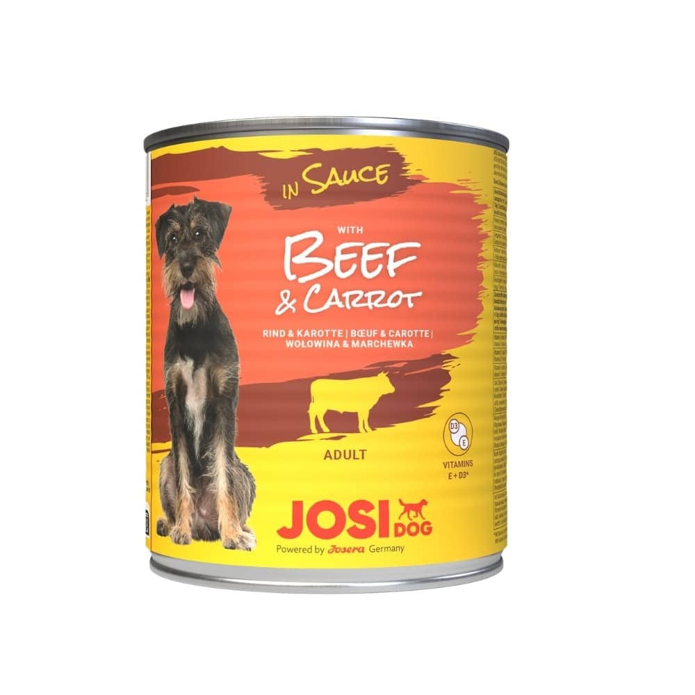 Josera JosiDog Beef & Carrot Sauce konservi suņiem ar liellopu un burkāniem 830 g